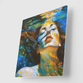 Horloge Carrée "Selene" - Femmes dans l'eau (Angle)