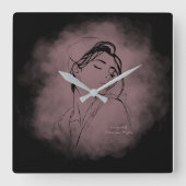 Horloge Carrée Self-Love Line Art Clock – "Love Yourself" Design (Recto)