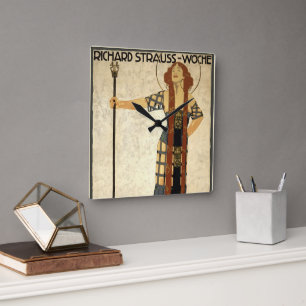 Horloge Carrée Semaine Richard Strauss Art Nouveau vintage, Munic