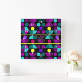 Horloge Carrée Semi-Circles Wall Clock (Maison)