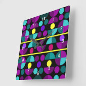 Horloge Carrée Semi-Circles Wall Clock (Angle)