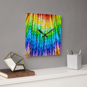 Horloge Carrée Senbazuru ou mille grues origami