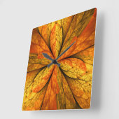 Horloge Carrée Sensation d'automne, Fleur Abstraite fractale mode (Angle)