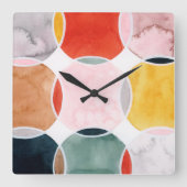 Horloge Carrée Sensical - Motif circulaire (Recto)