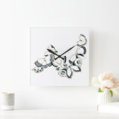 Horloge Carrée Sept papillons japonais Vintages (Maison)