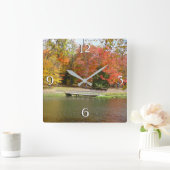 Horloge Carrée Sept sources Pont d'automne III Paysage d'automne (Maison)