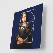 Horloge Carrée Séquence Leonardo da Vinci Mona Lisa Fibonacci (Angle)