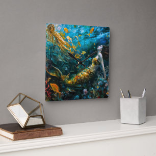 Horloge Carrée "Seraphina" - Belle Sirène Mystique