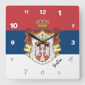 Horloge Carrée serbe Horloge, maison patriotique, Drapeau serbe (Recto)