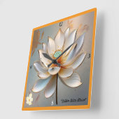 Horloge Carrée "Sérénité inspirée par la nature" (Angle)