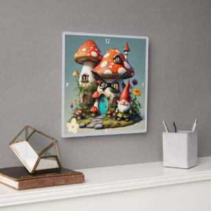 Horloge Carrée "Serenity Garden Haven"