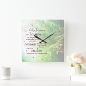 Horloge Carrée Serenity Prayer (Maison)