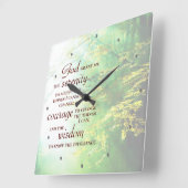 Horloge Carrée Serenity Prayer (Angle)