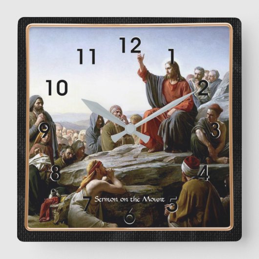 Horloge Carrée Sermon sur le mont, fine art painting (Recto)