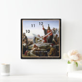 Horloge Carrée Sermon sur le mont, fine art painting (Maison)