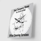 Horloge Carrée Services de nettoyage Office (Angle)