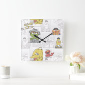 Horloge Carrée Sesame StreetVintage Comic Motif (Maison)