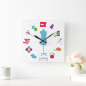 Horloge Carrée Sew right time (Maison)