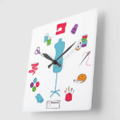 Horloge Carrée Sew right time (Angle)