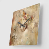 Horloge Carrée shabby chic fille vintage (Angle)