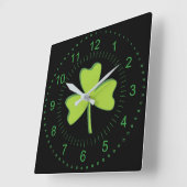 Horloge Carrée Shamrock (Angle)
