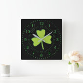 Horloge Carrée Shamrock (Maison)
