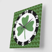 Horloge Carrée Shamrock (Angle)