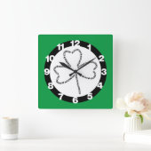 Horloge Carrée Shamrock de texte comptable (Maison)