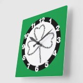 Horloge Carrée Shamrock de texte comptable (Angle)