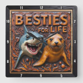 Horloge Carrée Shark Seal Close Up (Recto)