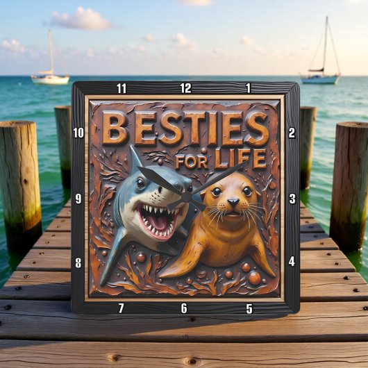 Horloge Carrée Shark Seal Close Up
