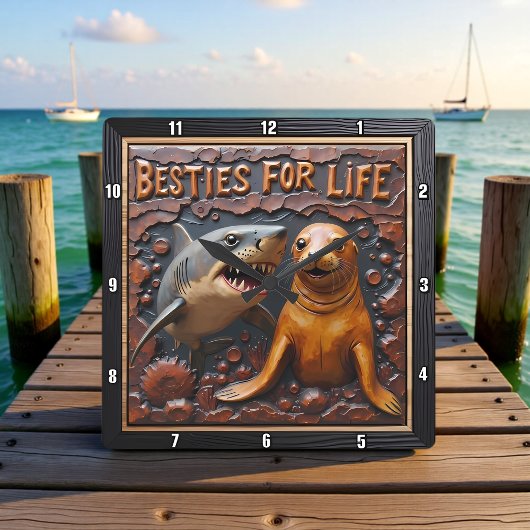 Horloge Carrée Shark Seal Dark Water