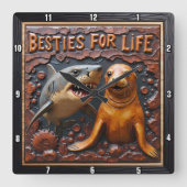 Horloge Carrée Shark Seal Dark Water (Recto)