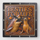 Horloge Carrée Shark Seal Love Hearts (Recto)