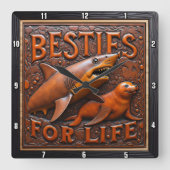 Horloge Carrée Shark Seal Unlikely Marine (Recto)