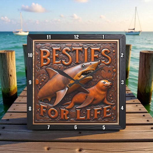 Horloge Carrée Shark Seal Unlikely Marine