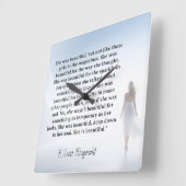 Horloge Carrée She was beautiful === F.Scott Fitzgerald  quote (Angle)