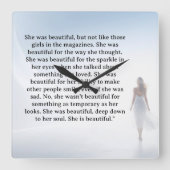 Horloge Carrée She was beautiful   quote (Recto)