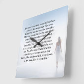 Horloge Carrée She was beautiful   quote (Angle)