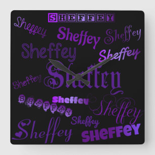 Horloge Carrée Sheffey Purple