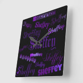 Horloge Carrée Sheffey Purple (Angle)