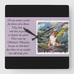 Horloge Carrée Shetland Sheepdog Sheltie Art Cadeaux