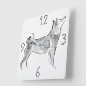 Horloge Carrée Shiba Inu Original Painting Dog Year Birthday (Angle)