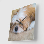 Horloge Carrée Shih Tzu (Angle)
