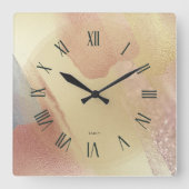 Horloge Carrée Shimmering Look Gold Brushstrokes (Recto)