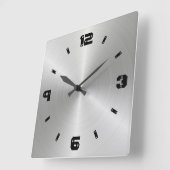 Horloge Carrée Shiny Metal Texture, Numbers With Screw Heads (Angle)