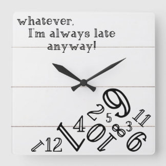 Horloge Carrée Shiplap Rustic Clock : Square Wall Clock