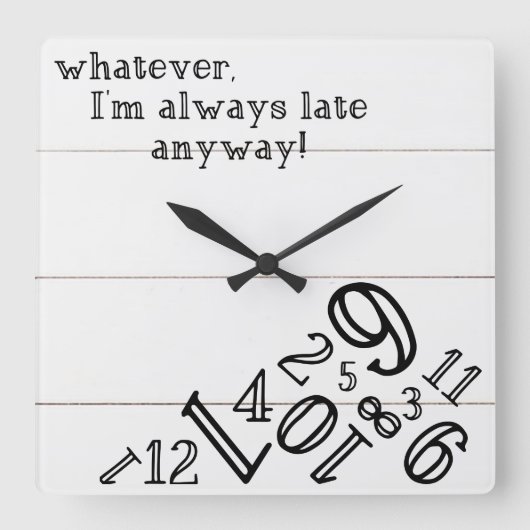 Horloge Carrée Shiplap Rustic Clock : Square Wall Clock (Recto)