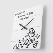 Horloge Carrée Shiplap Rustic Clock : Square Wall Clock (Angle)
