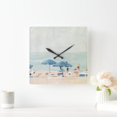 Horloge Carrée Si c'est les plages (Maison)